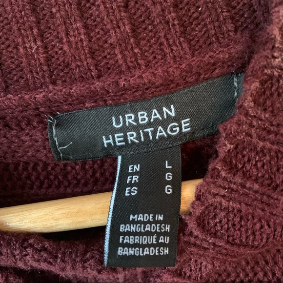 URBAN HERITAGE plum crop long sleeve sweater size large - Picture 9 of 11